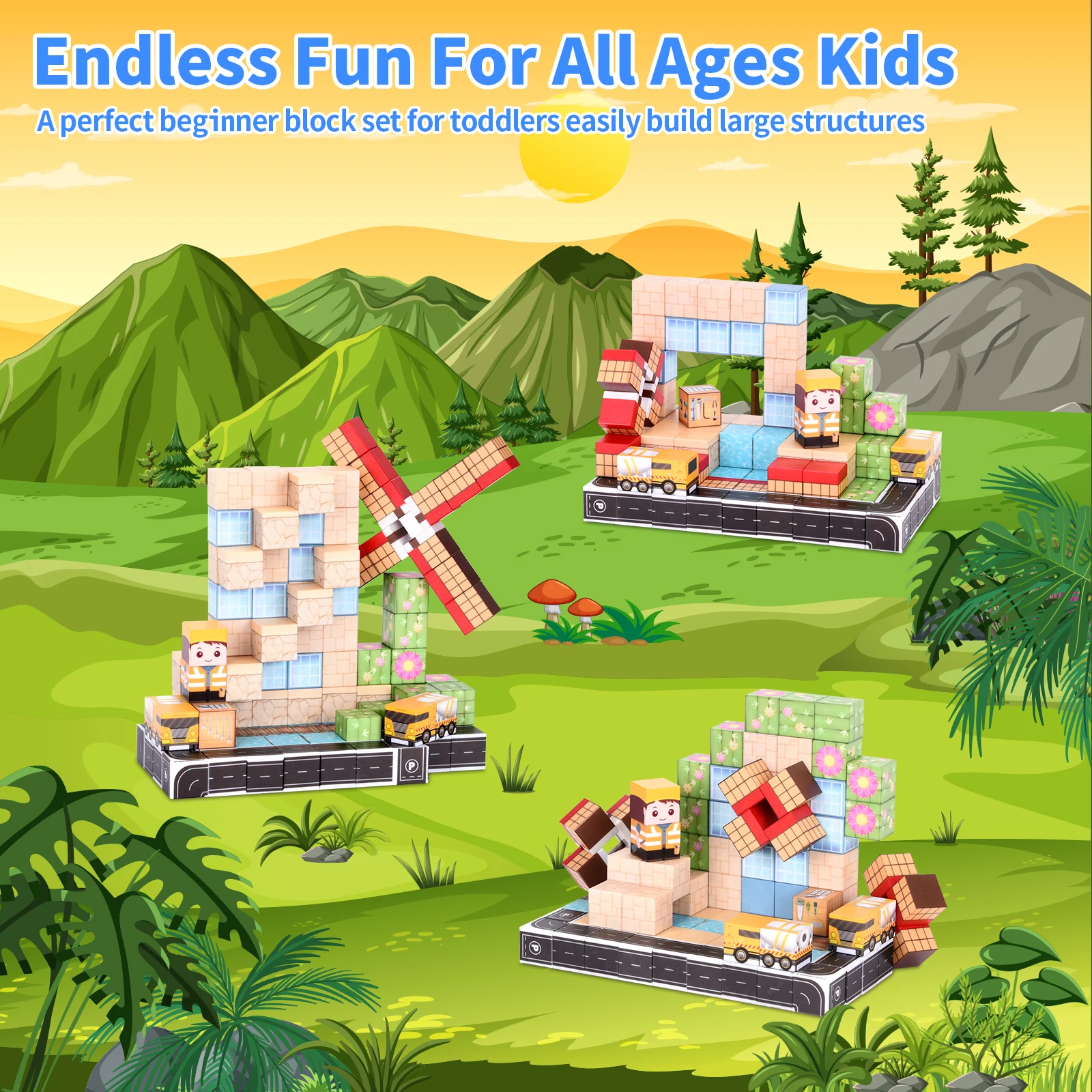 Blocos de construção magnéticos personalizados 100PCS 205. Cores vibrantes, construção gratuita, melhora as habilidades STEM e de jogo. Presente de feriado perfeito.