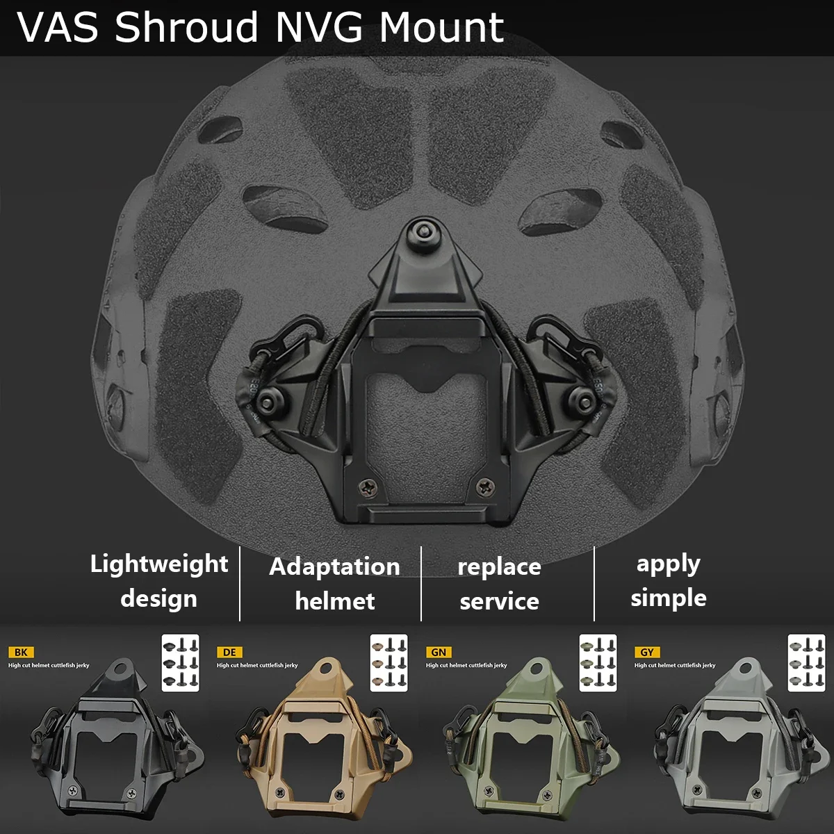 

New Tactical Helmet VAS Shroud Three Hole NVG Mount Adapter For FAST MICH AF Wendy Helmet Accessories Bracket Accessories