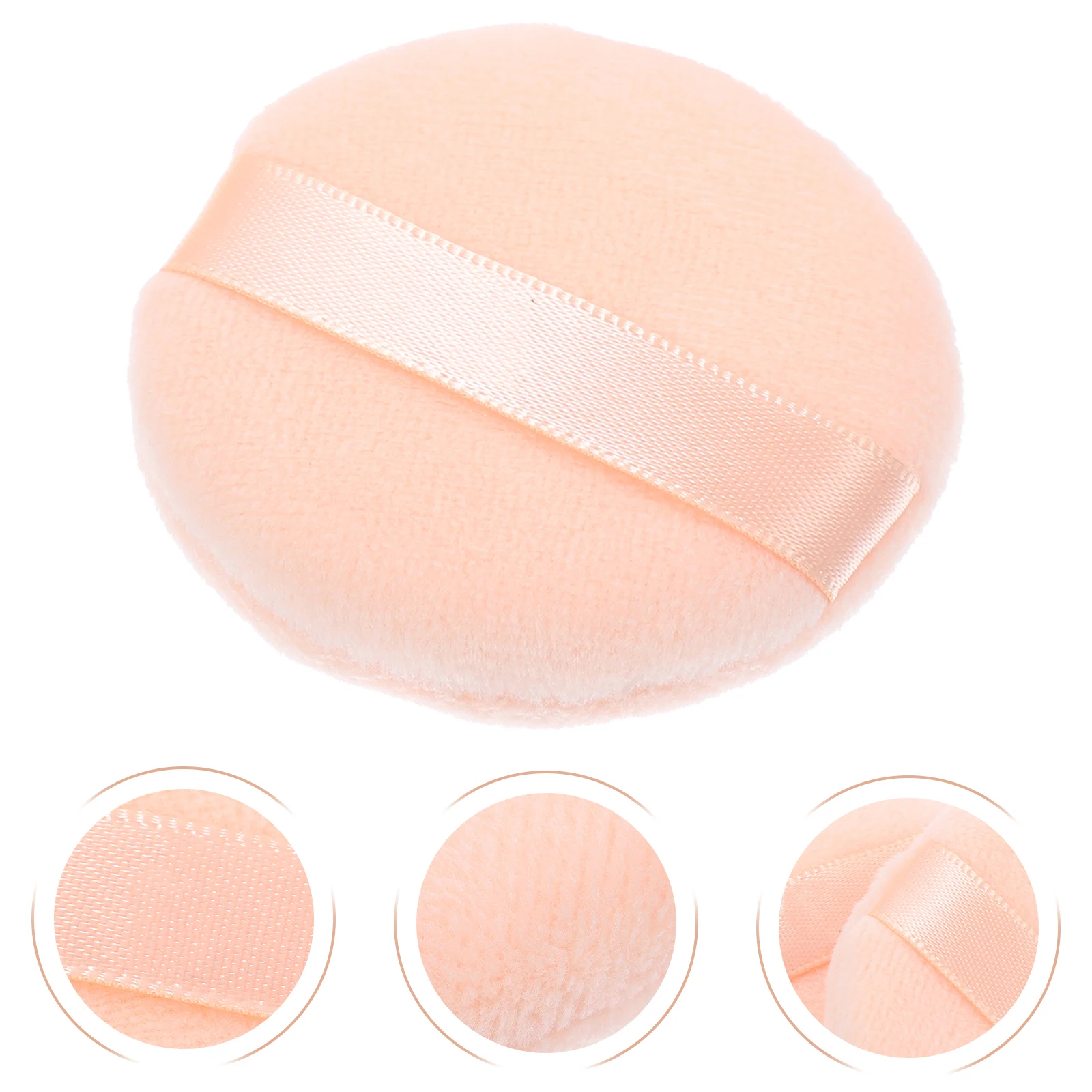 

4 Pcs Powder Puff Velour Facial Sponges Round Mini Loose Soft Material Long Term Easy Travel