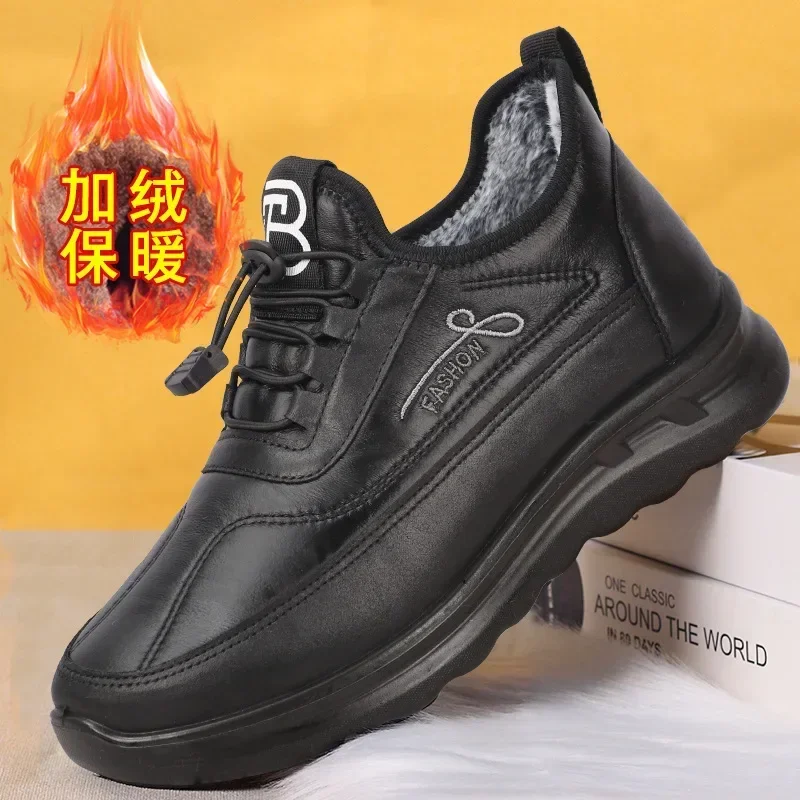 

Fashion Men Shoes Sneakers Lace Up Sneakers For Men Warm Plush Shoes Men Black Zapatillas Hombre Comfortable Male Walking Shoes