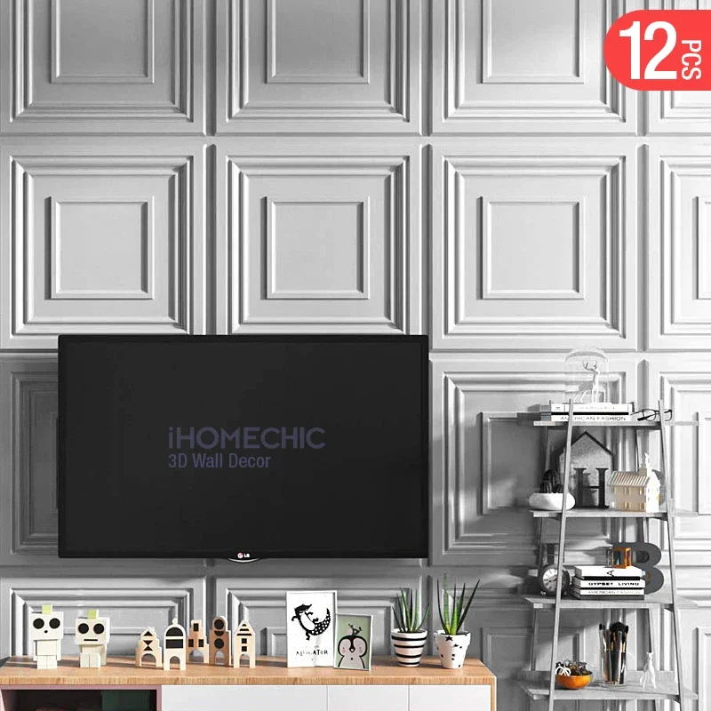 

12Pcs 50x50cm Esports game 3D Wall Panel Diamond Design 3d Wallpaper non-self-adhesive 3D wall sticker 90s aesthetic room decor