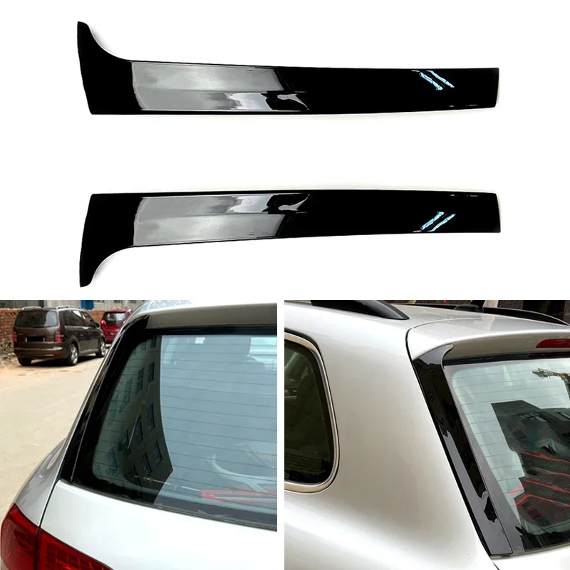 For Volkswagen VW Touareg Car Rear Window Side Spoiler Gloss Black ABS Spoilers Splitter Canard Sticker Accessories 2011-2017