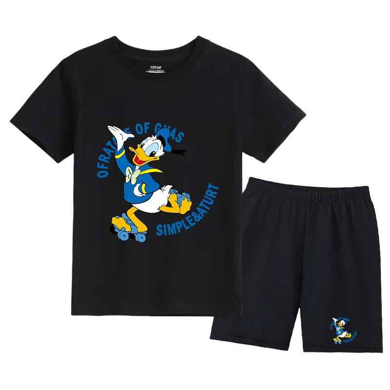 

Mickey Mouse Print Clothes Suits for Kids Summer Cotton Short Sleeve Tshirt + Shorts Outfits