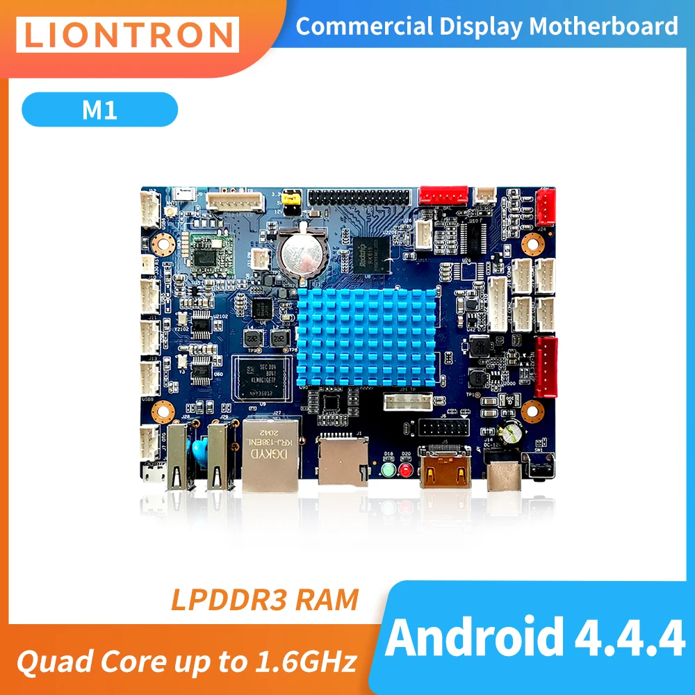 LIONTRON M1 Motherboard Commercial Display Advertising machine RK3188 Rockchip ARM Processor RS232 RS485 I2C GPIO Android Linux