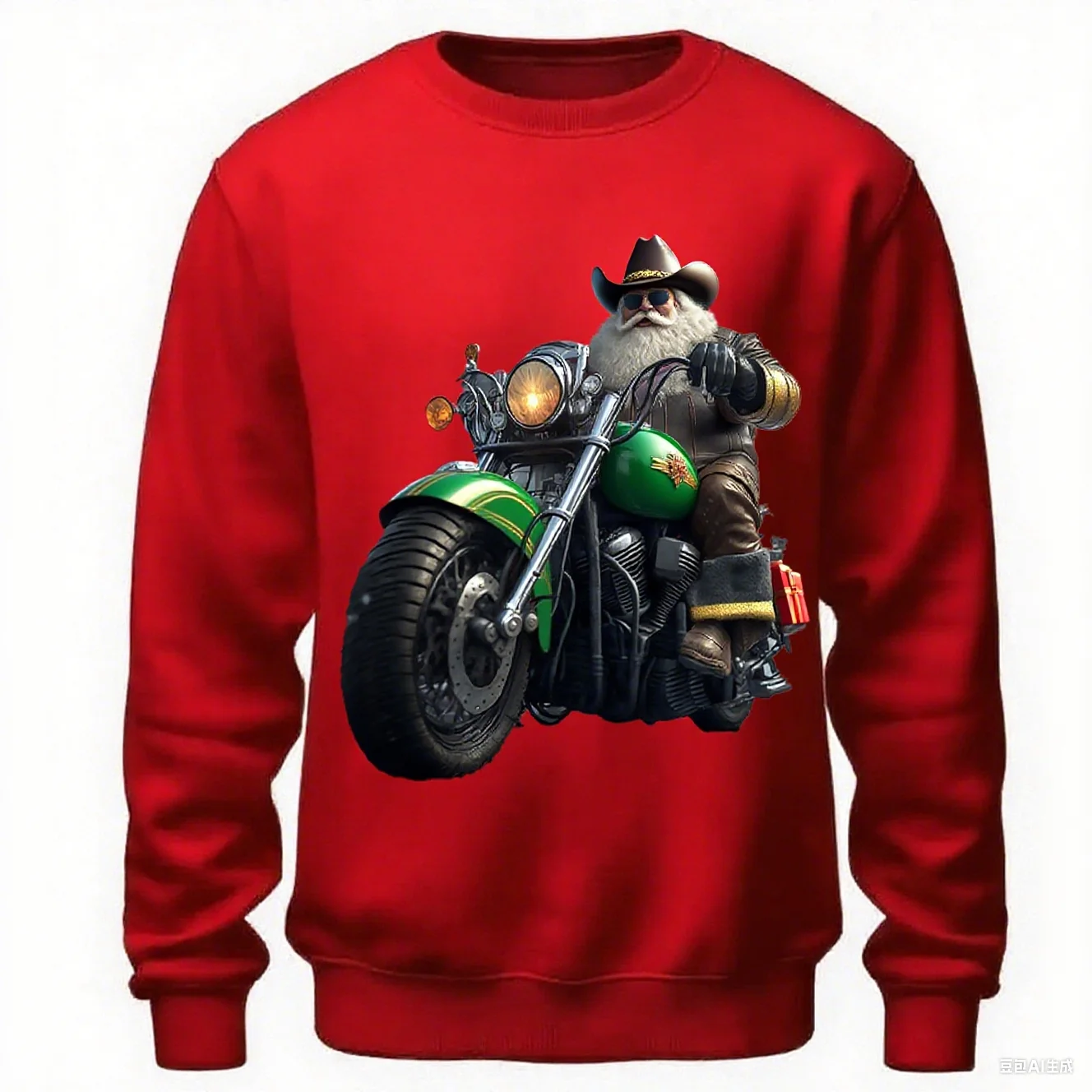 سانتا كلوز دراجة نارية الجرافيك تي شيرت لعيد الميلاد الخريف بلوزات Y2K الأطفال هوديس الرجال والنساء بلوزات
