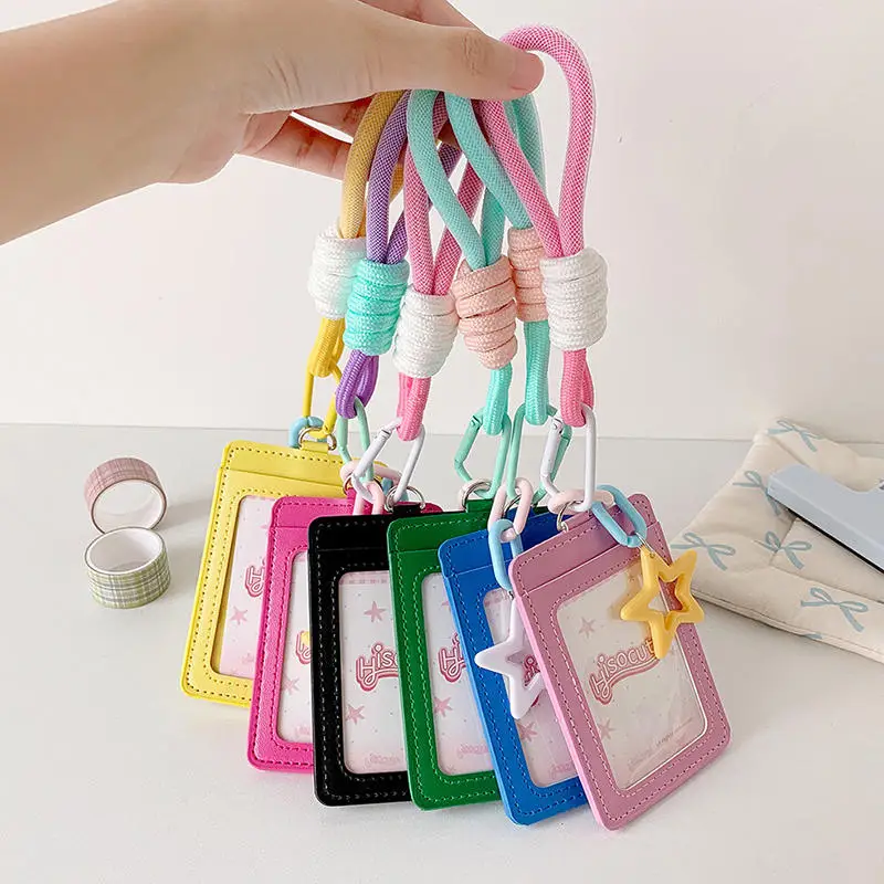 PU Photocard Holder Keychain Idol Photo Sleeve Multipurpose Credit ID Bank Card Holder Student Card Case Protective Case