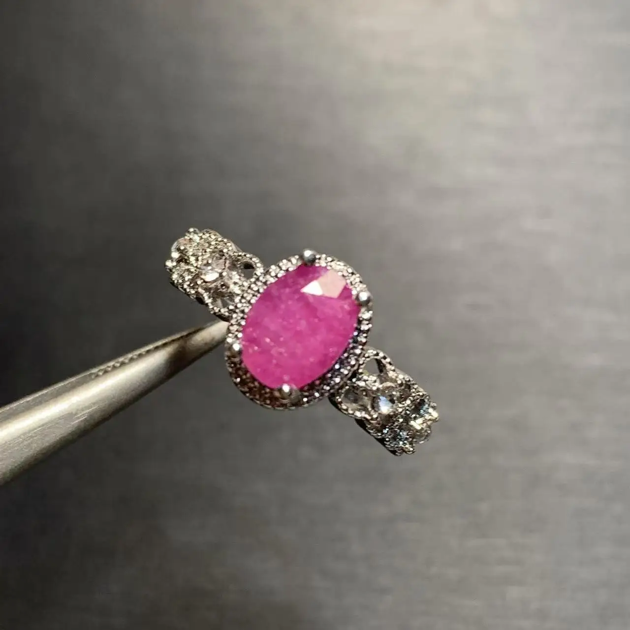 8*6 ملليمتر الطبيعية روبي خاتم قابل للتعديل الإناث خاتم كلاسيكي للنساء هدية بالجملة جودة عالية خمر غرامة #1