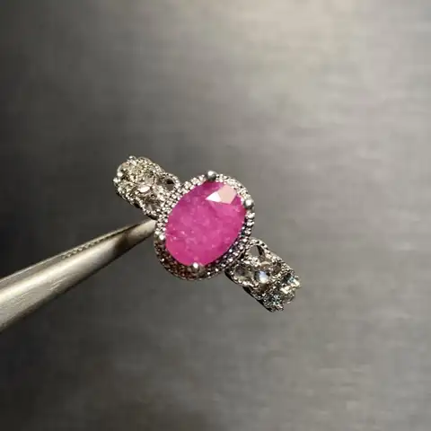 8*6mm anel de rubi natural ajustável feminino clássico anel jóias para presente feminino atacado alta qualidade vintage fino