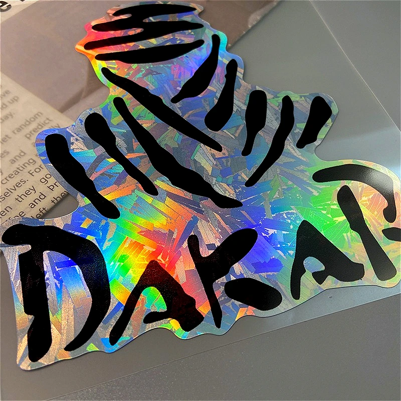 Dakar Desert Rally Reflective Motorcycle Stickers Holographic Carbon Vinyl Decals for Scooter Helmet Fuel Tank Box Fairing view 5