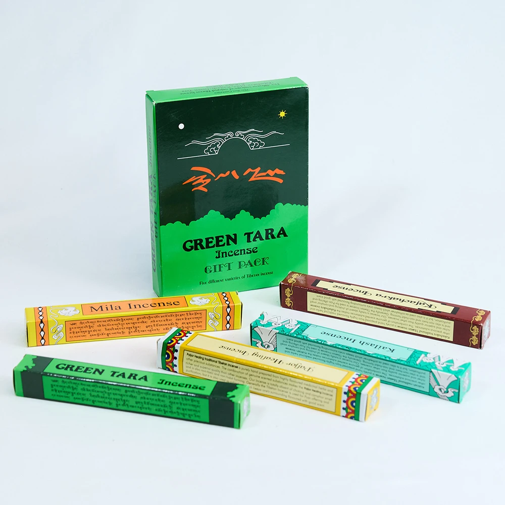 Nepal Green Tara Incense Sticks Five-box set, Natural Incense for Yoga Meditation & Buddhist Worship, Handmade Herbal Incense