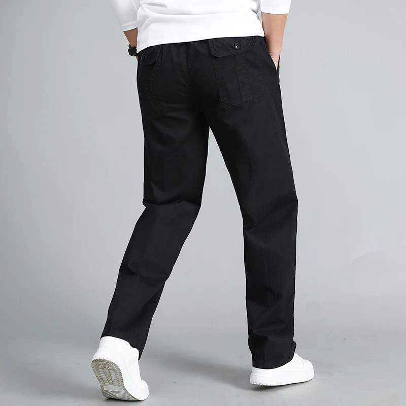 Men Casual Pants Slim Straight Breathable Stretch Classic Trousers for Men Spring Autumn Streetwear blackPant Male High-quality