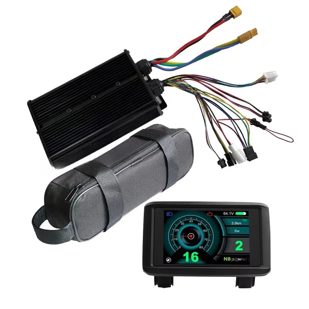 48-72V45A Sine Wave Dual Hall Controller SW900 LCD Display Controller Bag for 72V2000W MTX Electric Bike Hub Motor Kit
