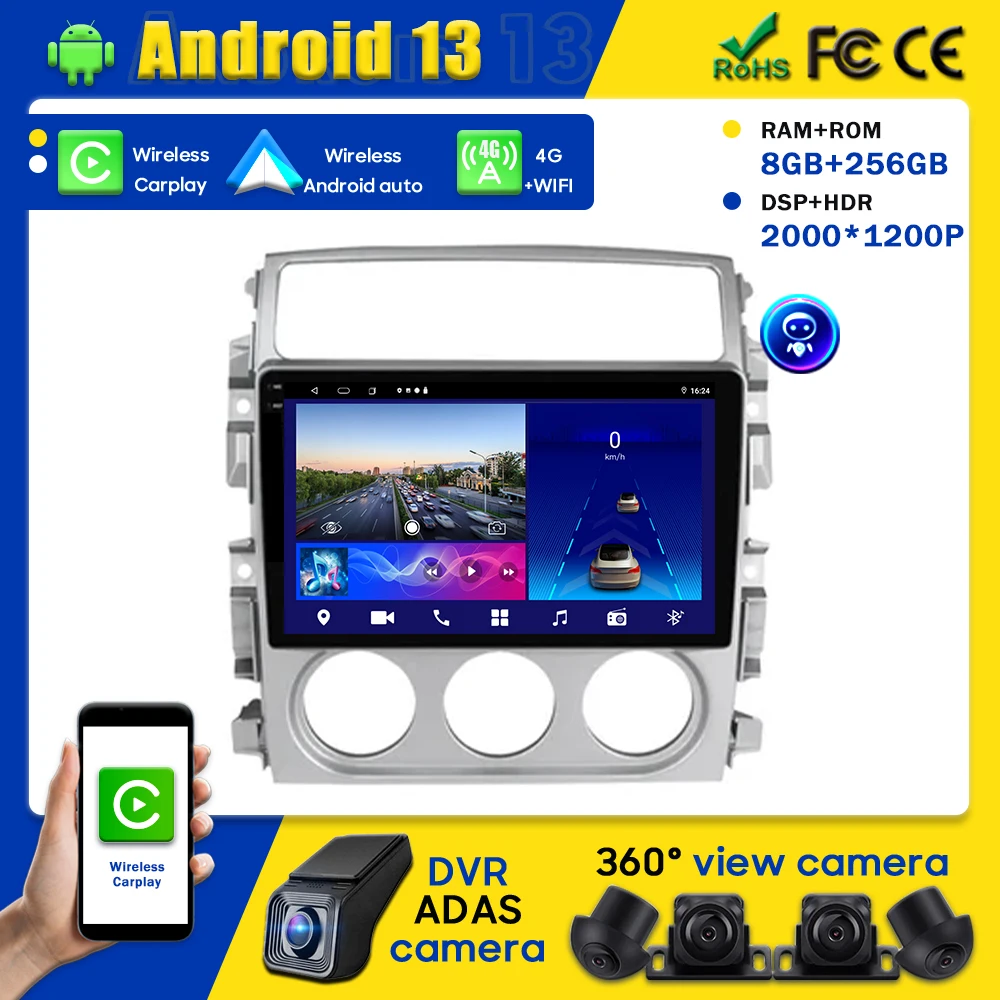 Navigation Car QLED Android Auto Radio For Suzuki Liana 2004-2008 Carplay Head Unit Player Multimedia GPS No 2idn DVD 2 din BT