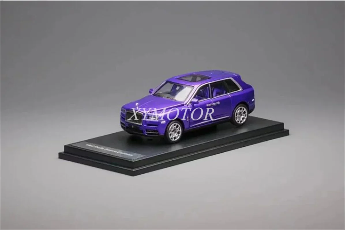 DCM 1:64 For Rolls Royce Cullinan Diecast Metal Model Car Metal Purple All Open Toys Gifts Display Hobby Ornaments Collection