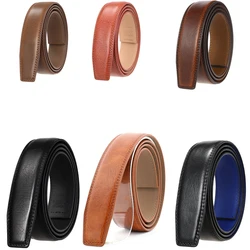 Brown Leather Automatic Buckle Belt Men's Business People Luxury Design Fashion Casual Clothing Accessories Width: 3.5CM