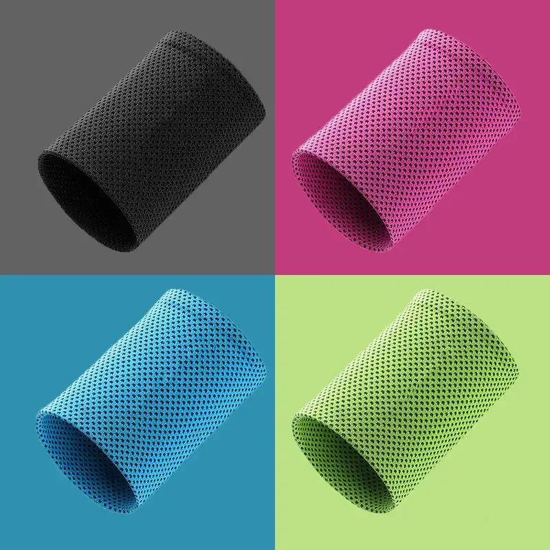 2 قطعة معصمه التبريد الجليد ممارسة تنفس التنس معصمه الرياضة في الهواء الطلق العصابة لتشغيل اللياقة البدنية اليوغا ركوب الدراجات المشي لمسافات طويلة