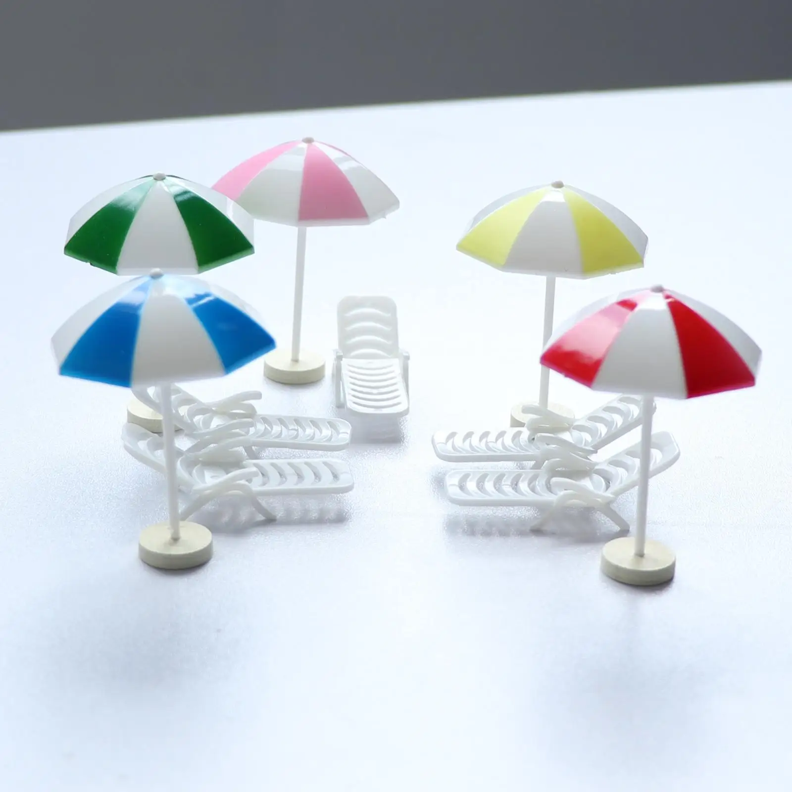 

5x Miniature Deck Beach Umbrella Dollhouse Decor/Photography Props #6