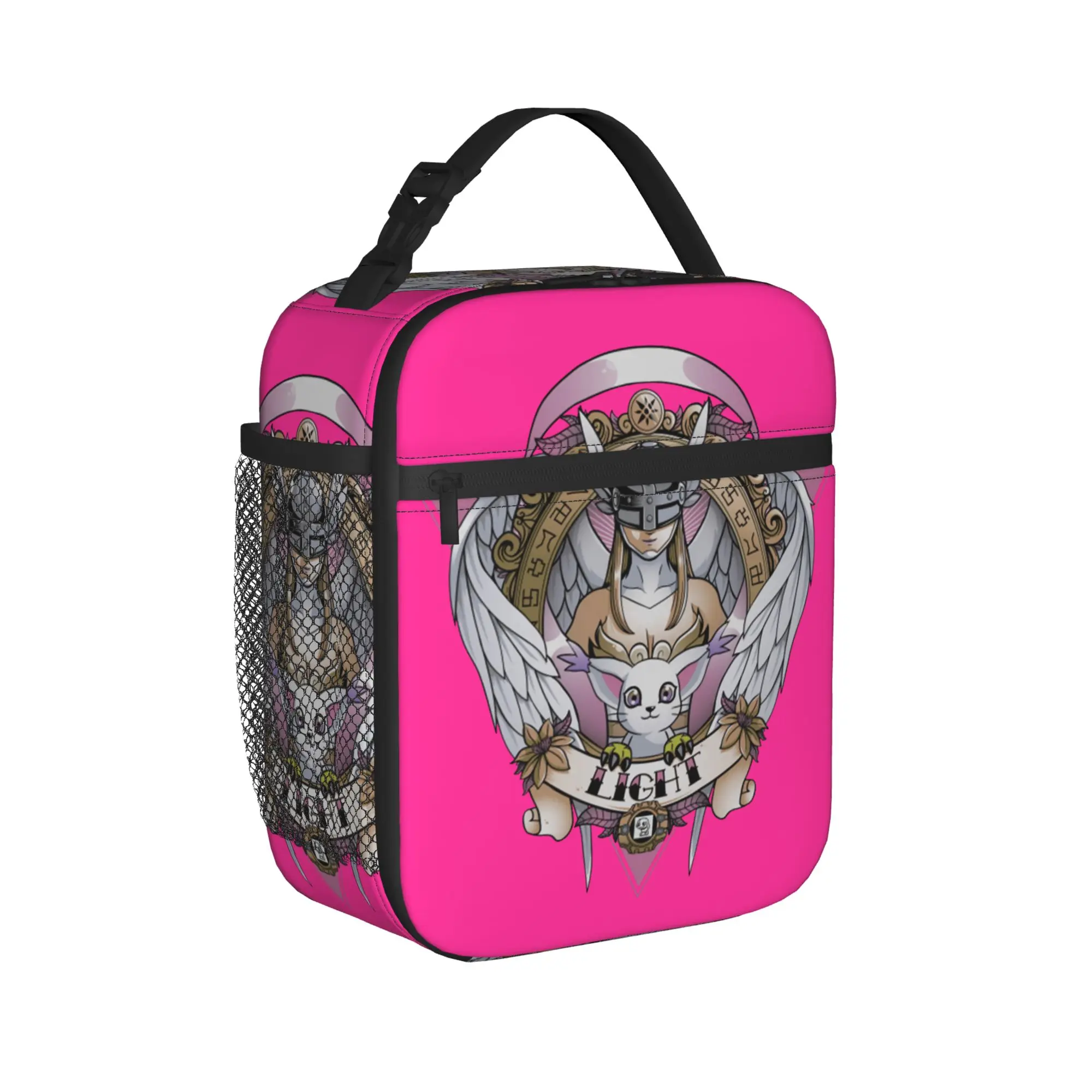 Digital Light Insulated Lunch Bags Leakproof Digimon Nostalgic Anime Reusable Thermal Bag Tote Lunch Box Work  Picnic Food Bag