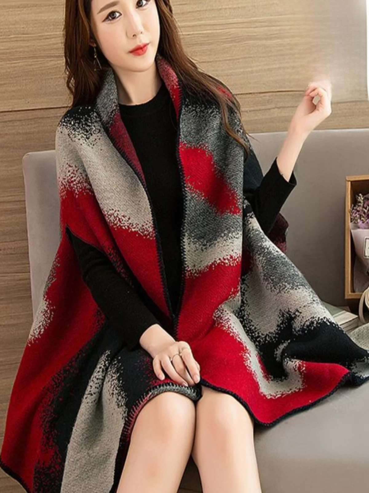 

Женский кардиган-свитер, пальто Long Sve Thiened, осень-зима, новый женский капюшон свободного размера, дизайн с открытой передней частью