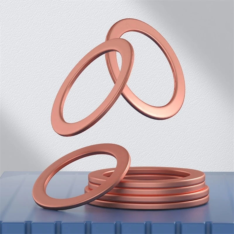 M3 M4 M5 M6 M8 M10 M12 M14 M16 M18 M20 - M60 Boat Red Copper Flat Washer Crush Sealing O-Ring Seal Gasket Ring Shim Pad