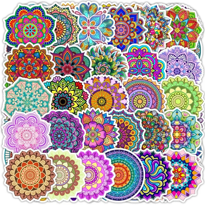 

50PCS Mandala Graffiti Sticker Mobile Phone Computer Water Cup Decorative Sticker Notebook Waterproof Handbook Sticker