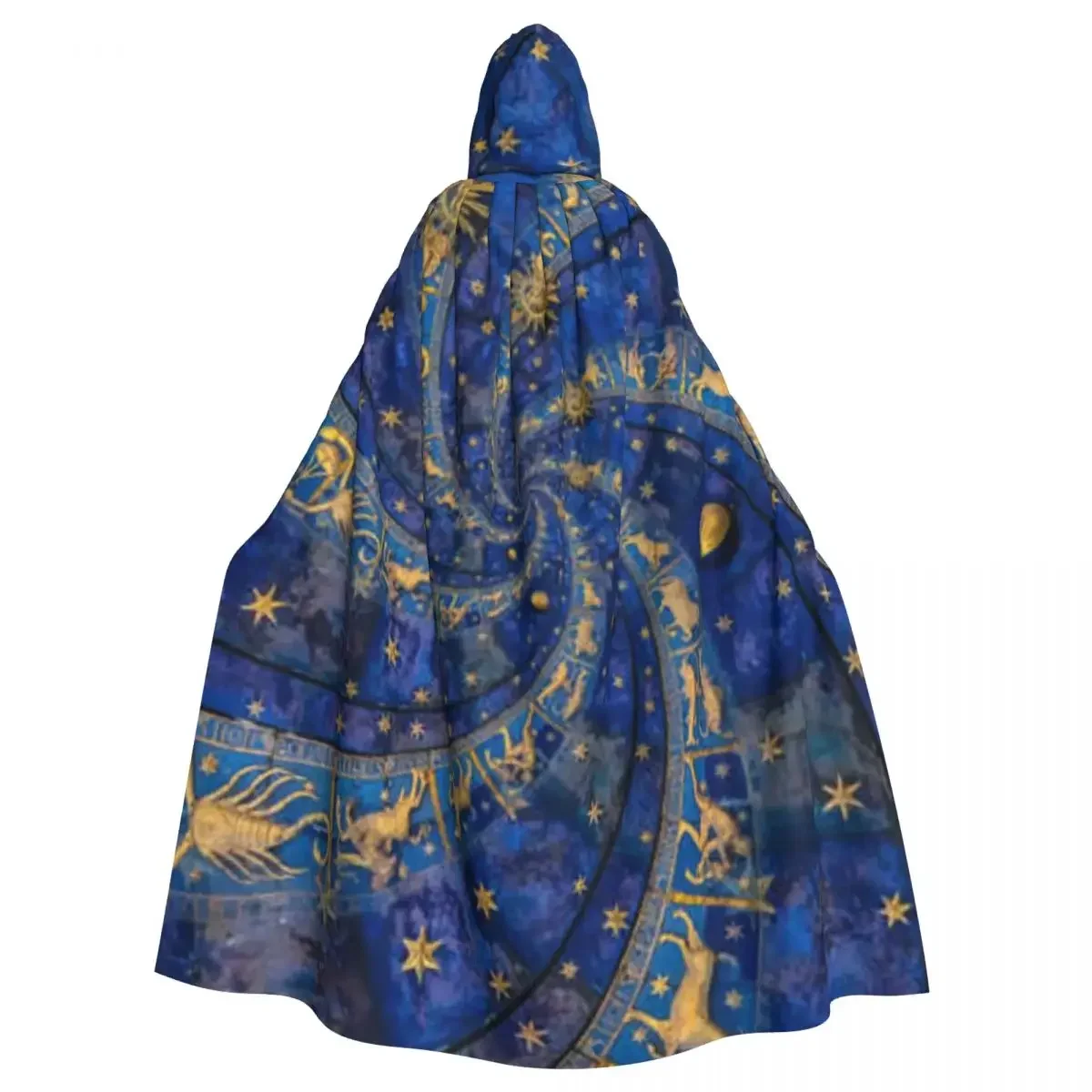 Fantasy Droste Astrology Hooded Polyester Unisex Witch Cape Costume Accessory