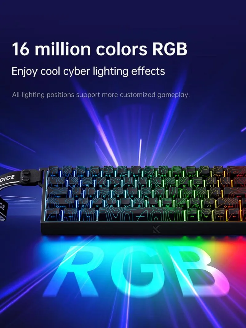 MCHOSE Ace60/Ace68 Pro Tastiera da gioco meccanica cablata-Layout compatto ultra preciso RGB Type-C cablato