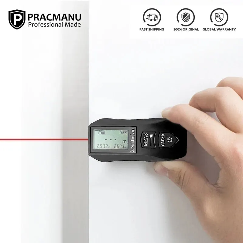 Pracmanu 30M Laser Rangefinder Digital Distance Meter High Precision Mini Laser Rangefinder USB Rechargeale Measurement Tool 