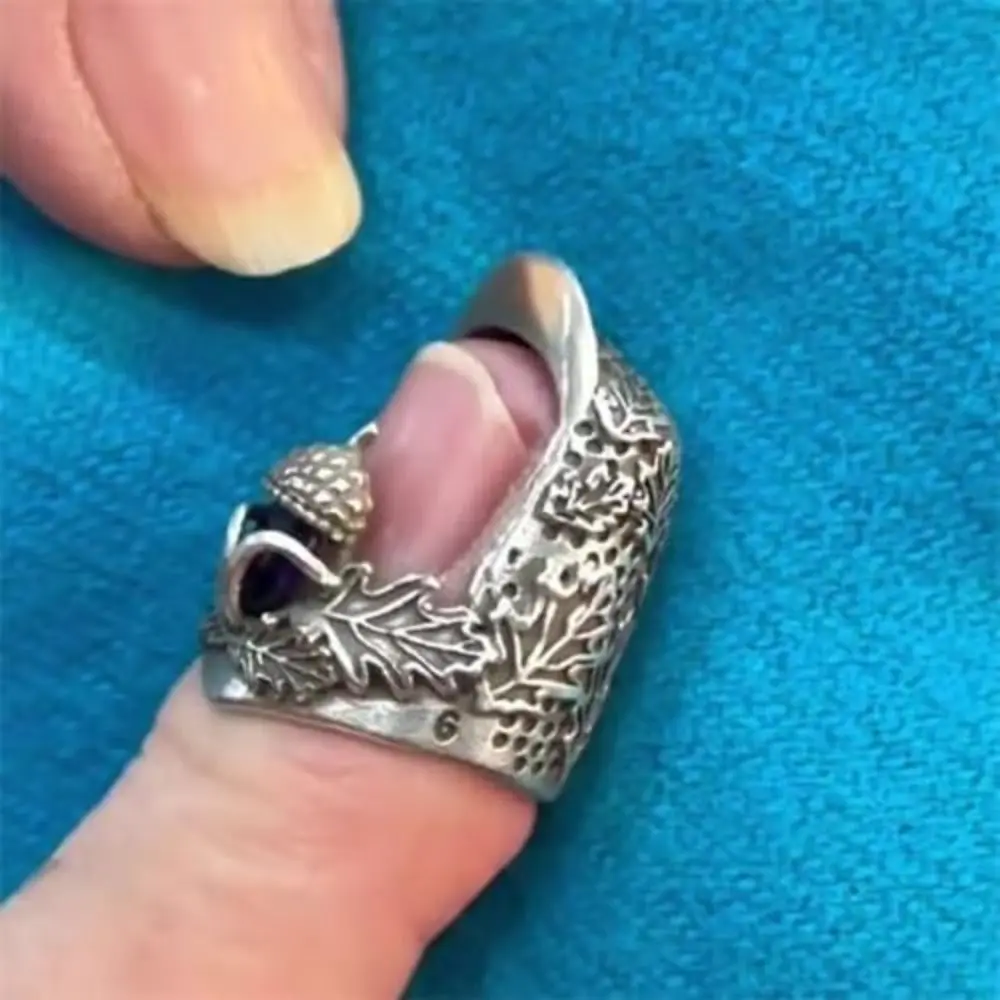 

Металлический открытый ноготь, желудь, наперсток, прочный DIY ремесло, открытый гвоздь, желудь, защита для пальцев, регулируемый ручное шитье, стеганое шитье