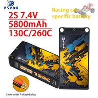 1/2Pcs Original TERANTY 2S 7.4V 5800mAh 130C/260C Lipo Battery 1/10 Drift Racing Bigfoot Off road Hard Shell Lithium Battery