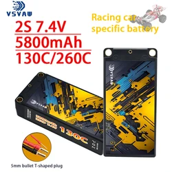1/2Pcs Original TERANTY 2S 7.4V 5800mAh 130C/260C Lipo Battery 1/10 Drift Racing Bigfoot Off road Hard Shell Lithium Battery