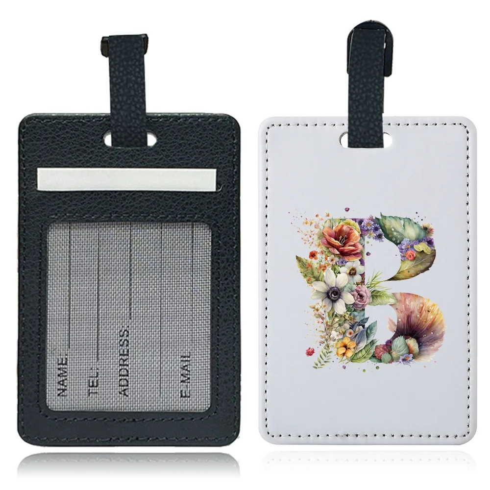 1 قطعة أغطية حماية متينة لجواز السفر متعددة الوظائف حامل جواز السفر PU غطاء علامة الأمتعة نمط الرسالة الأزهار