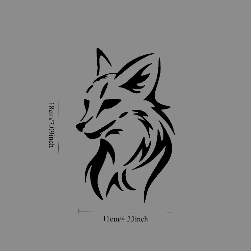 1Pc Creative Fox Head Waterproof Sunproof Residue-Free Vinyl Sticker Decal For Car Window And Vehicle Body Decor