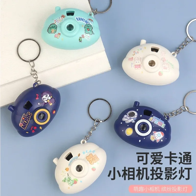 New Cute Kids Toys Projection Camera Keychain Cartoon Kawaii Mini Camera Keyring Hanging Decoration Fashion Backpack Pendant