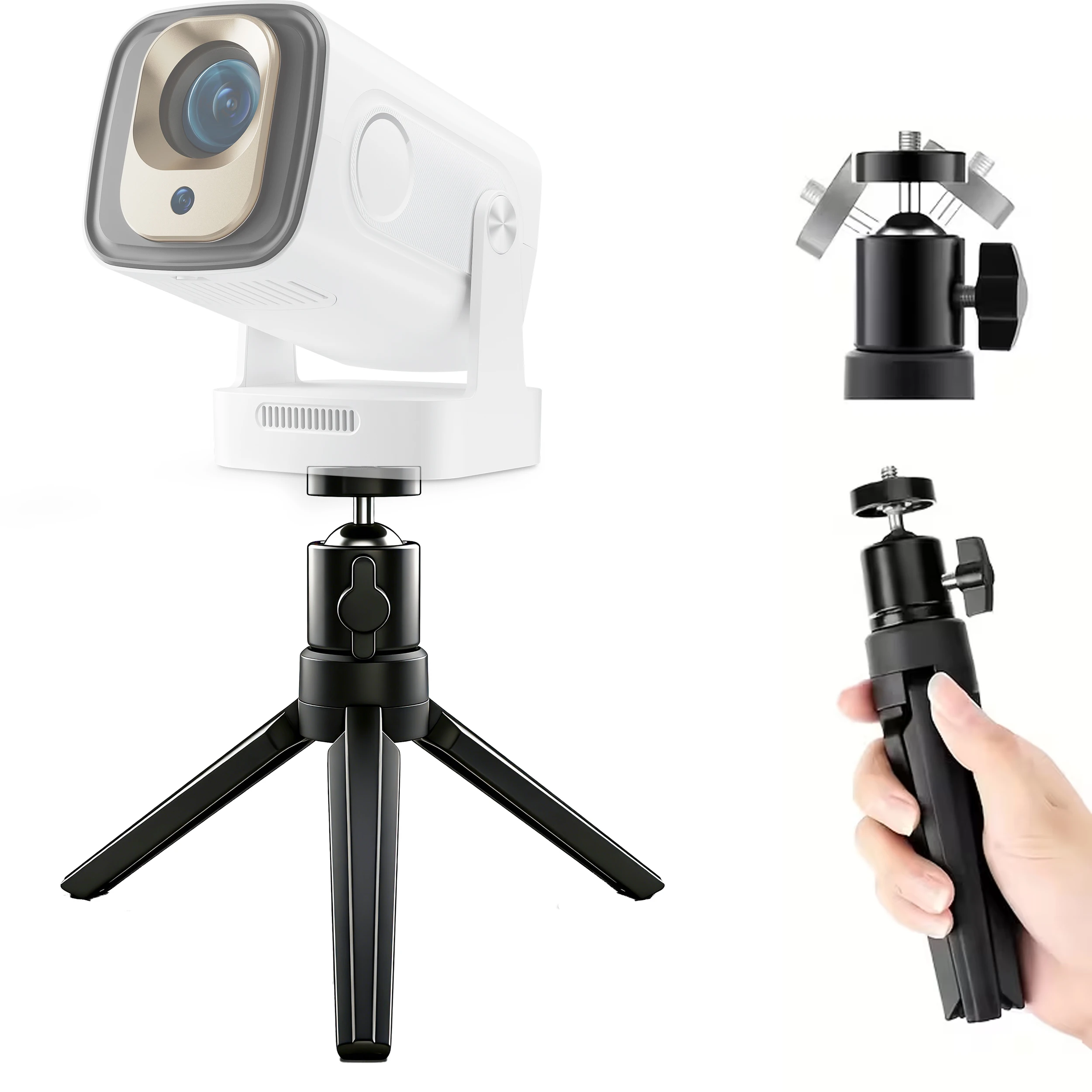 Mini Projector Tripod 360° Rotatable Adjustable Height Heavy Duty For HY300P+ HY320M TP360 Universal Portable Alloy 5kg Load