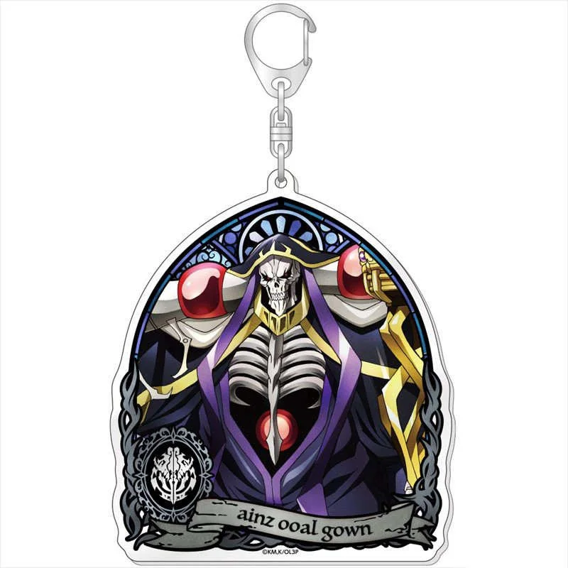 Fans Gifts Anime Overlord III HD characters Ainz Ooal Gown MomonHino Satoshi Hara Yumi Acrylic Keychain Ornament Series About6cm