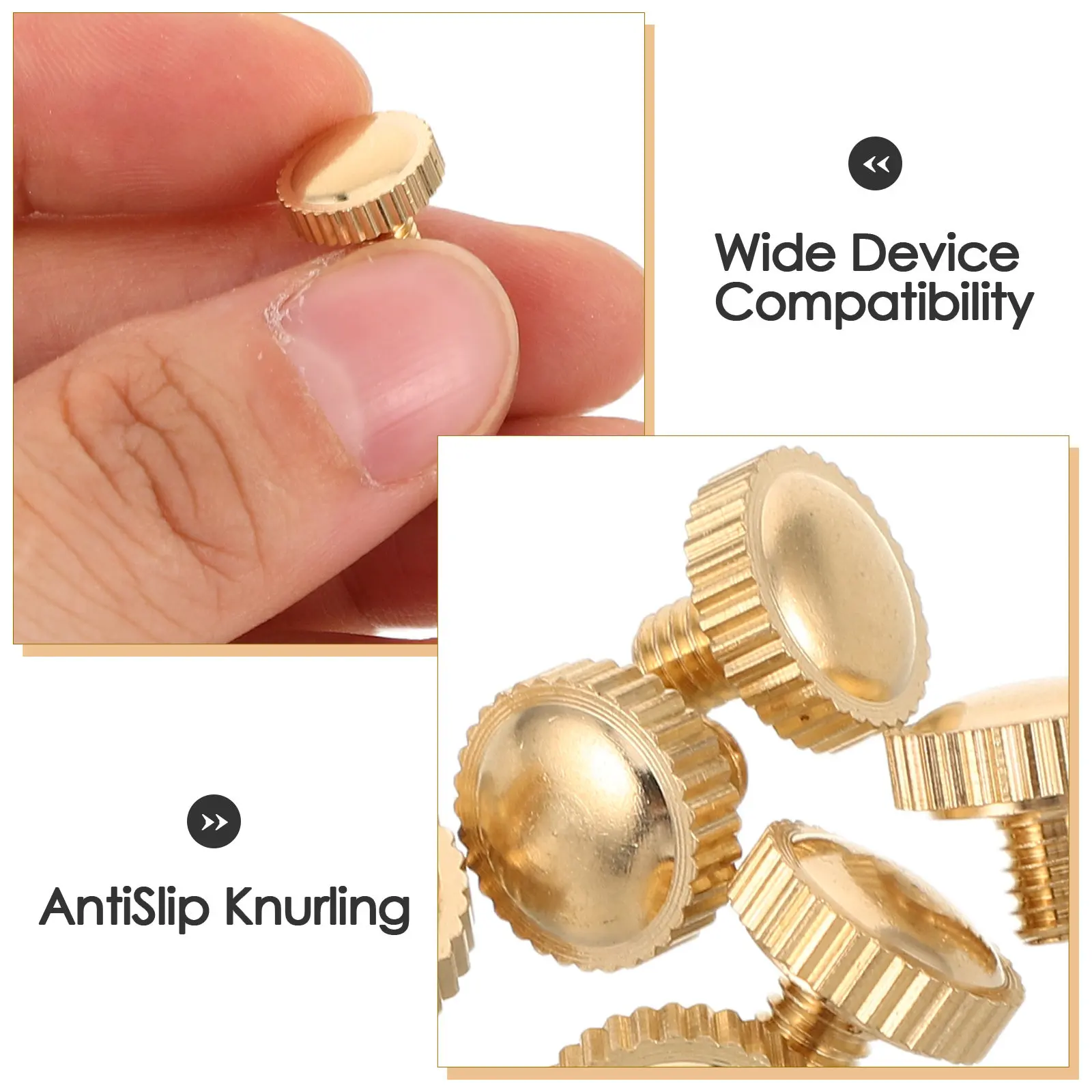 6Pcs Saxophone Lyre Screw Brass Knurled Thumb Screws Tool-Free Adjustment Music Stand Fastener Replacement Repair Parts