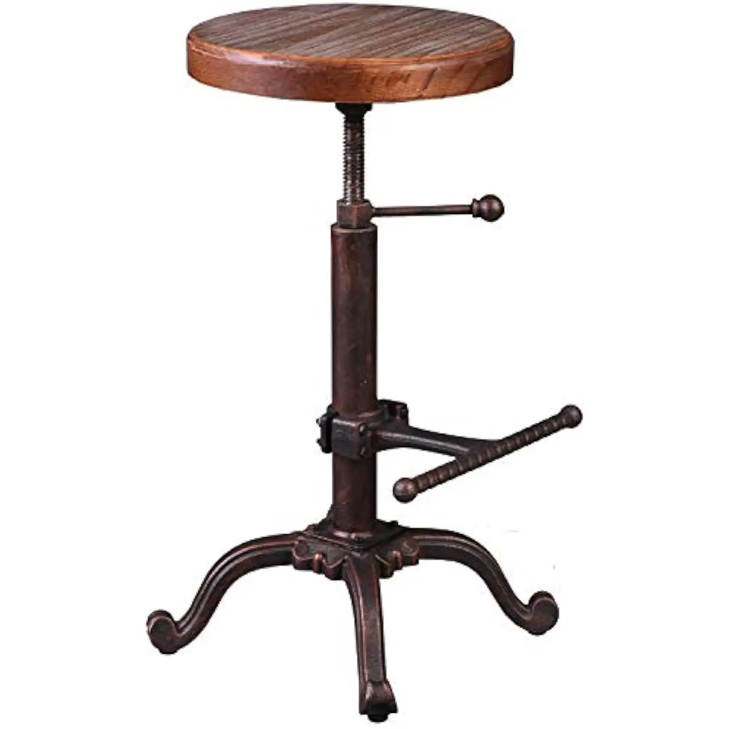 

Industrial Retro Vintage Farm Wooden Tractor Stool Kitchen Swivel Height Adjustable Bar Stool (Copper)