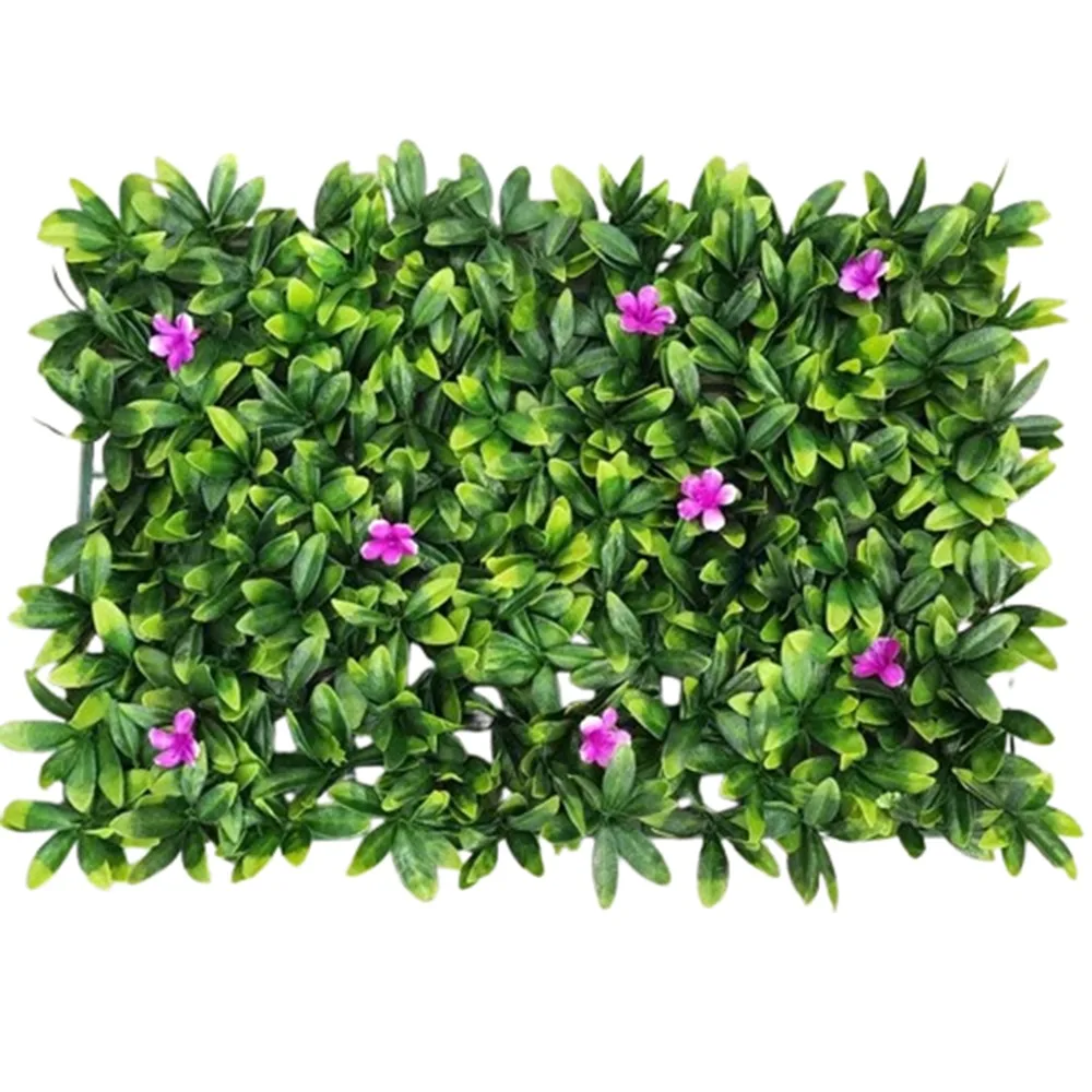 

UV Resistant Artificial Grass Wall Panel Square Shape Green Color Plastic Plant Wall Panel 40*60cm Size Fake Lawn Carpet