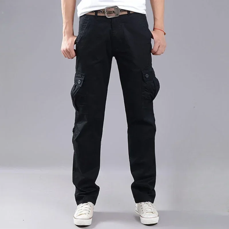 Male Trousers Straight Casual Men's Cargo Pants Stacked Loose Korean Style New In Regular Fit Luxury Oversize Fashion Y2k