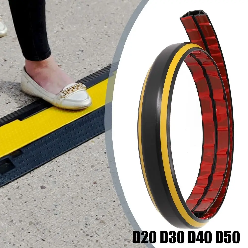 1m/2m Soft PVC Condoms Yellow-black Anti-corrosion Soft PVC Cable Protectors D20 D30 D40 D50 Floor Cable Protection Cover Office