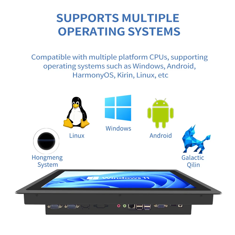 ZXY 12.1 بوصة لينكس أوبونتو شاشة تعمل باللمس الصناعية بدون مروحة لوحة مدمجة الكمبيوتر المنفذ التسلسلي RS232 الوصول إلى الكمبيوتر الصناعي