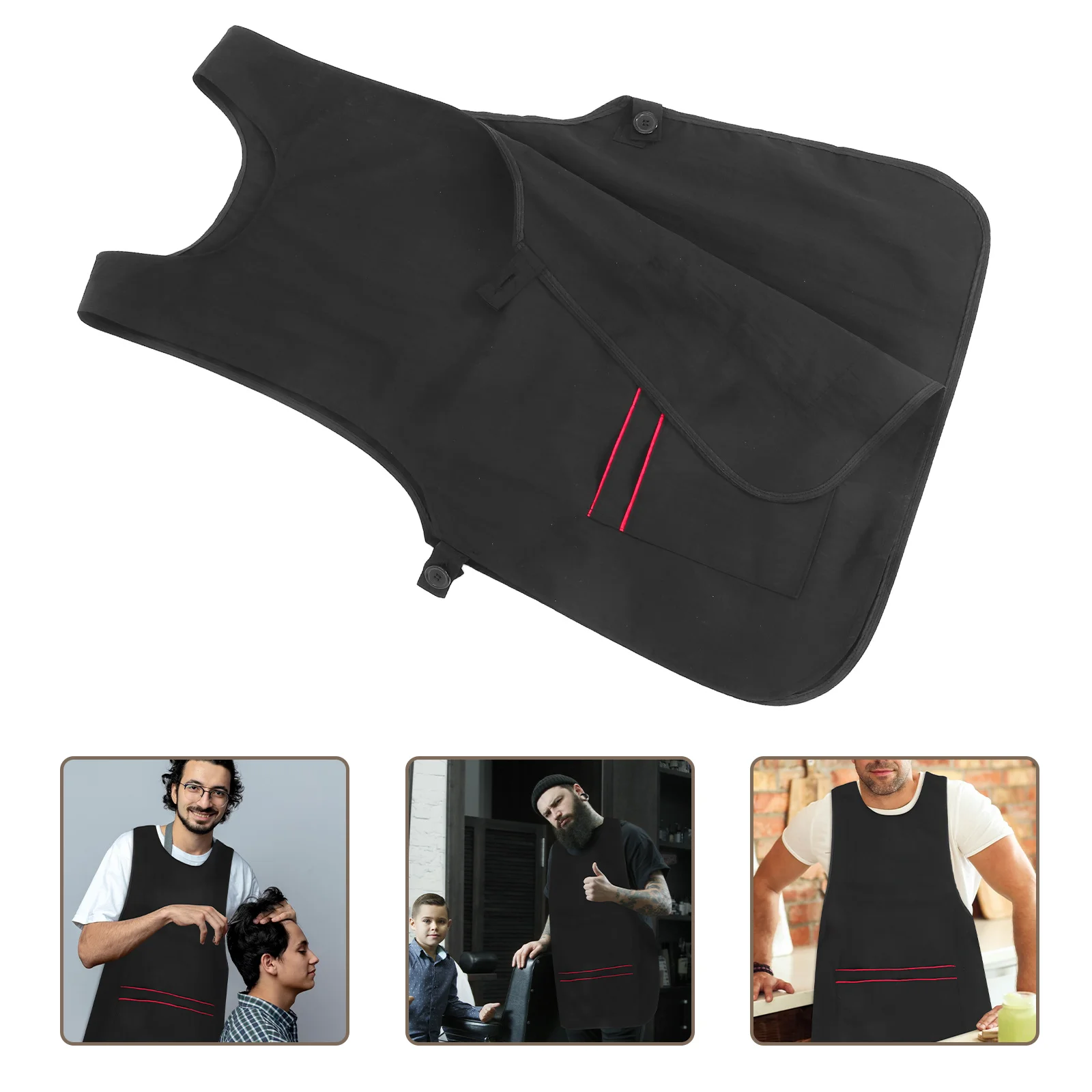 

1pc Stylish Hairdresser Apron Beauty Smock for Women Salon Grooming with Pockets Black Soft for Professional