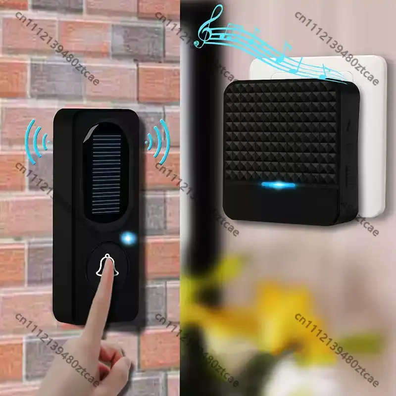 Solar Powered Wireless Doorbell Waterproof Smart Music Remote Electronic Pager For Home Use