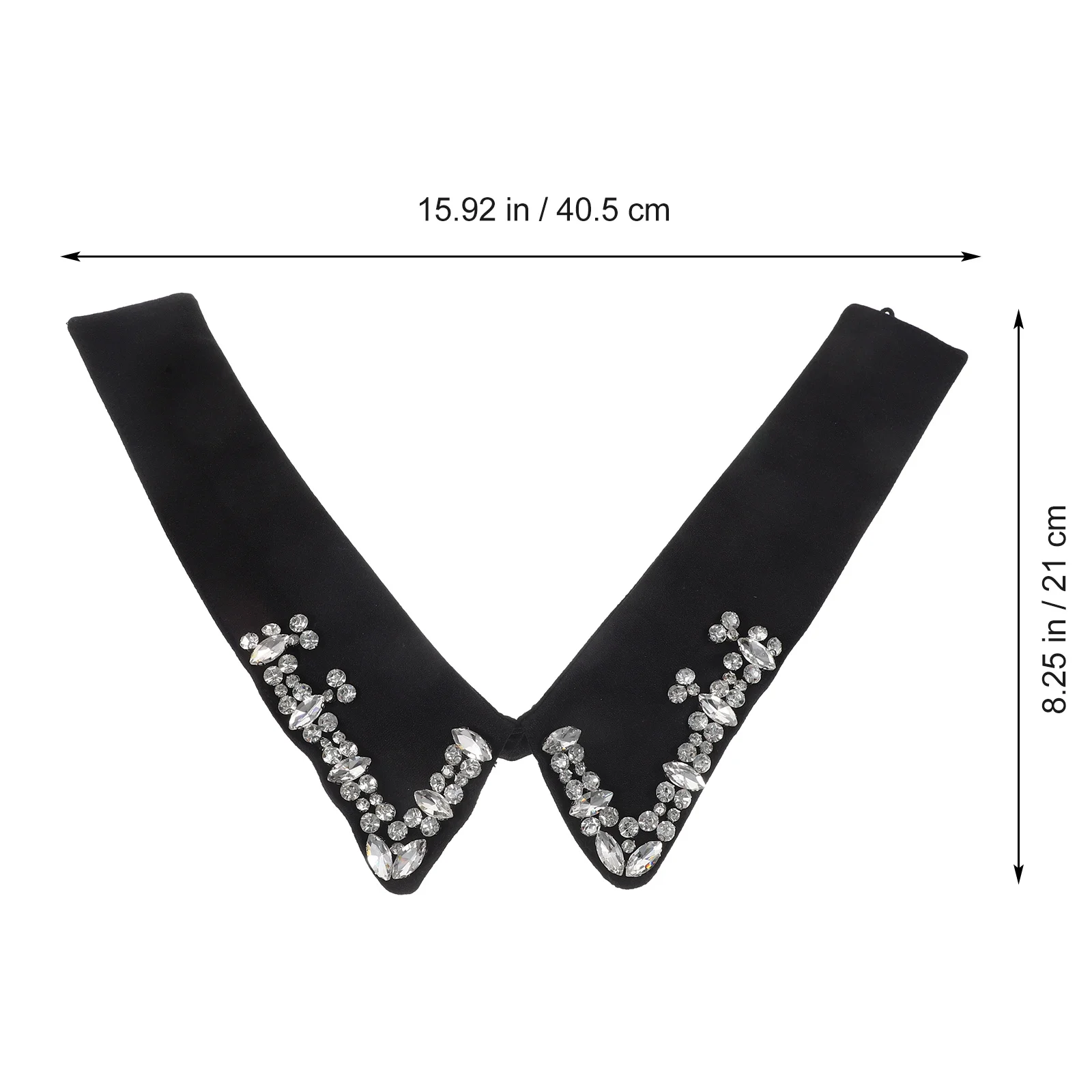 

2pcs Detachable For Women Fake Shirt Collar Rhinestone Blouse False Collar Fashion Accessory Functional Apparel