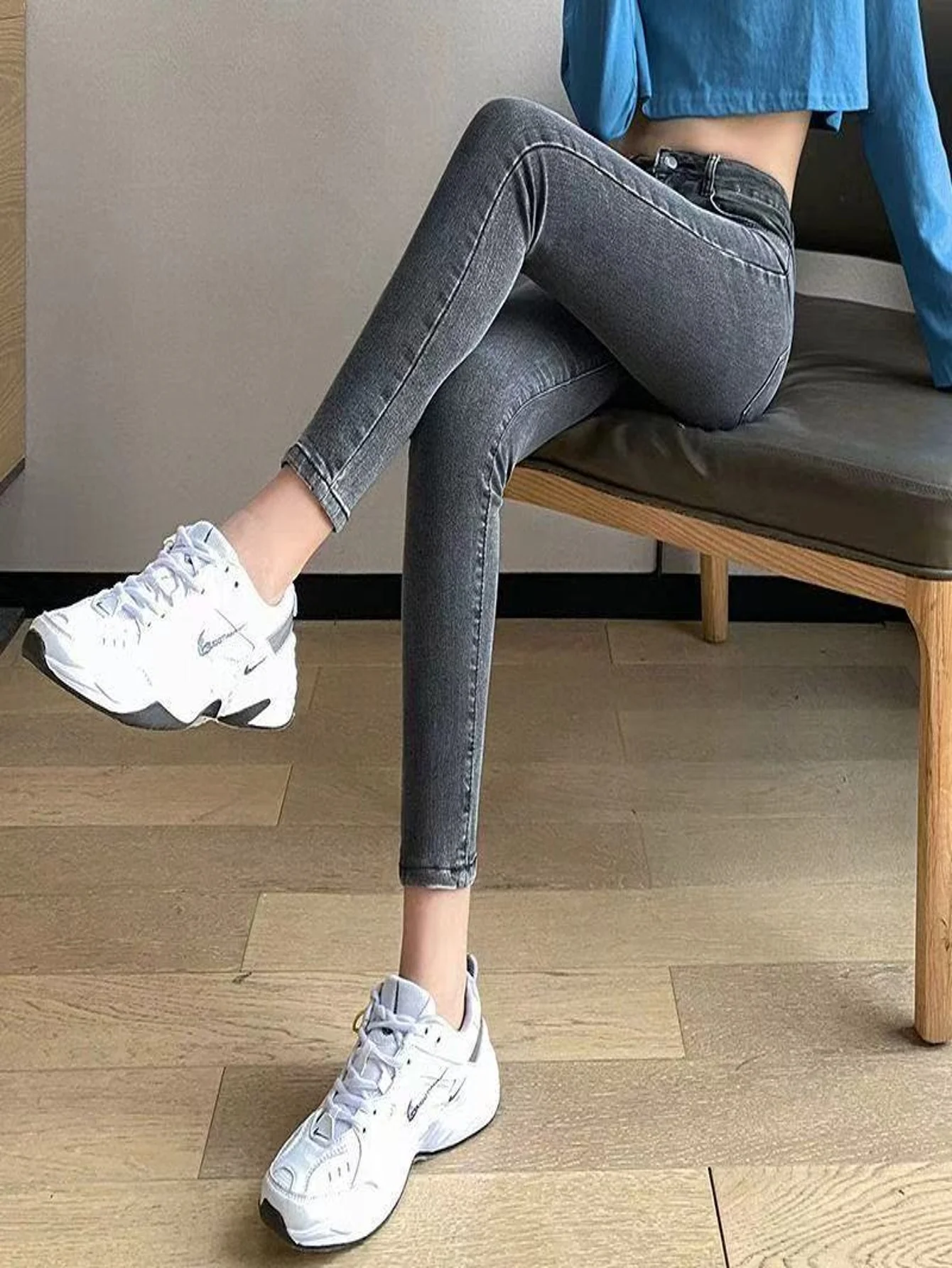 

Gray Tight Slim Jeans For Man Drip Original Unisex Y2k Clothes Modern Man Pants No accessories or belts included