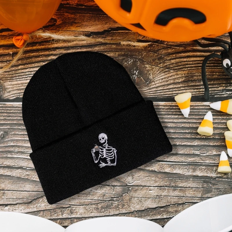 Topi Rajut Pullover Topi Tengkorak Hangat Topi Rajut Aksesori Pesta