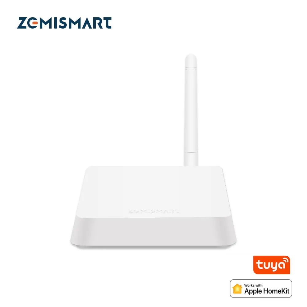 

Zemismart Zigbee Hub Smart Homekit Bridge Wired Gateway with Antenna Intelligent Linkage Tuya Zigbee Devices Work with Home App