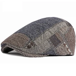 HT4091 Mannen Vrouwen Baret Cap Herfst Winter Hoeden voor Mannen Vrouwen Plaid Baret Hoed Verstelbare Platte Pet Mannelijke Vrouwelijke Baretten