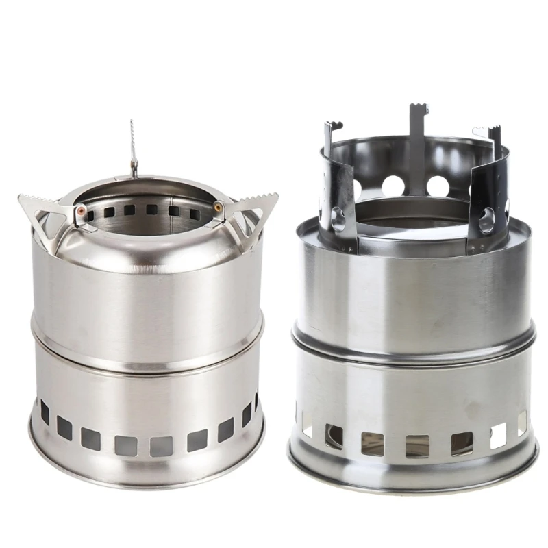 

Detachable Stainless Steel Camp Stove Portable Windproof Picnics Stove Dropship